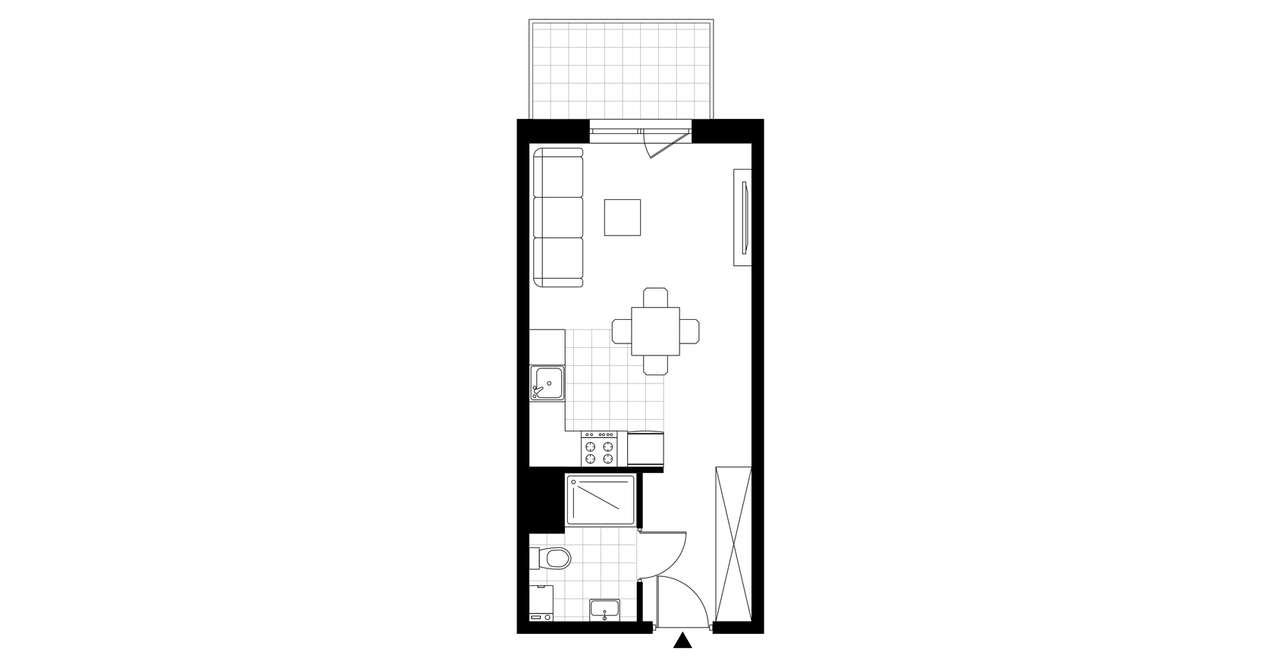 1-pokojowe mieszkanie 29m2 + balkon - Pełny obrazek: 4/9