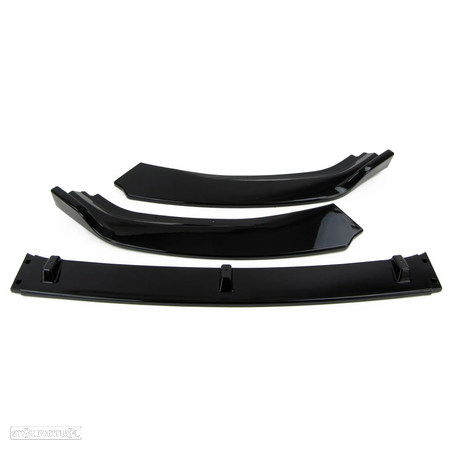 Difusor / Lip / spoiler frontal para VW Golf 7 2012 - 2019 preto piano brilhante em plástico ABS (para-choques standard) - 3