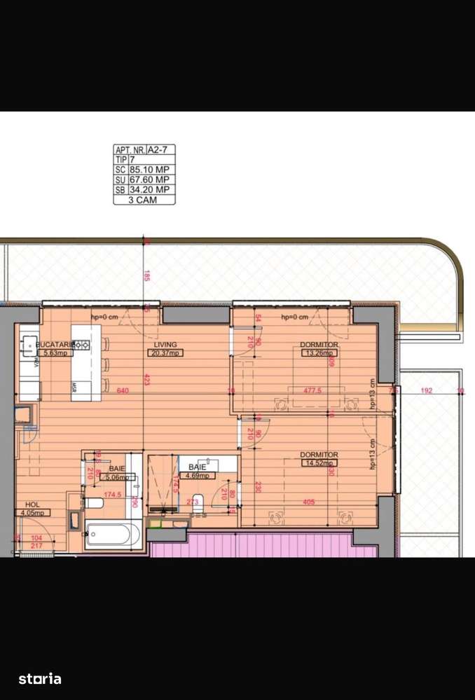 Apartament 3 camere cu terasă generoasă – One High District-1