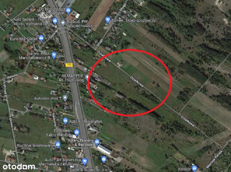 6 działek po zabudowę o pow. 1126 m2 – 1548 m2 Wielogóra ul. Działkowa-6