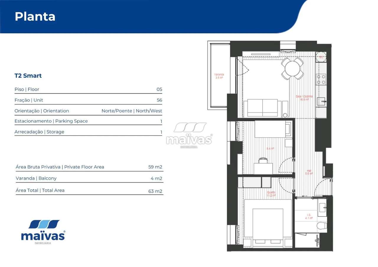 Apartamento T1+1 - Leça da Palmeira-7