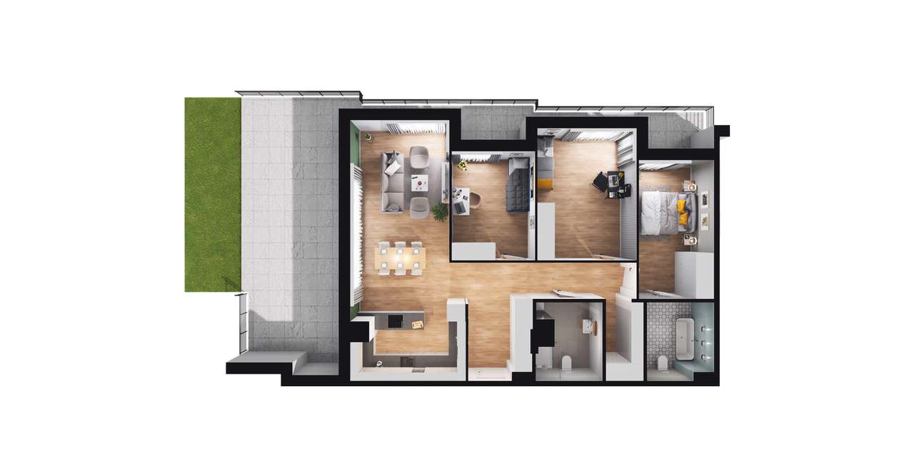 4-pokojowe mieszkanie 101m2 + taras - Pełny obrazek: 3/9