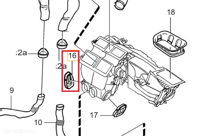 VOLVO S60 S80 lewa kratka nawiewu kabina podloga OE - 1