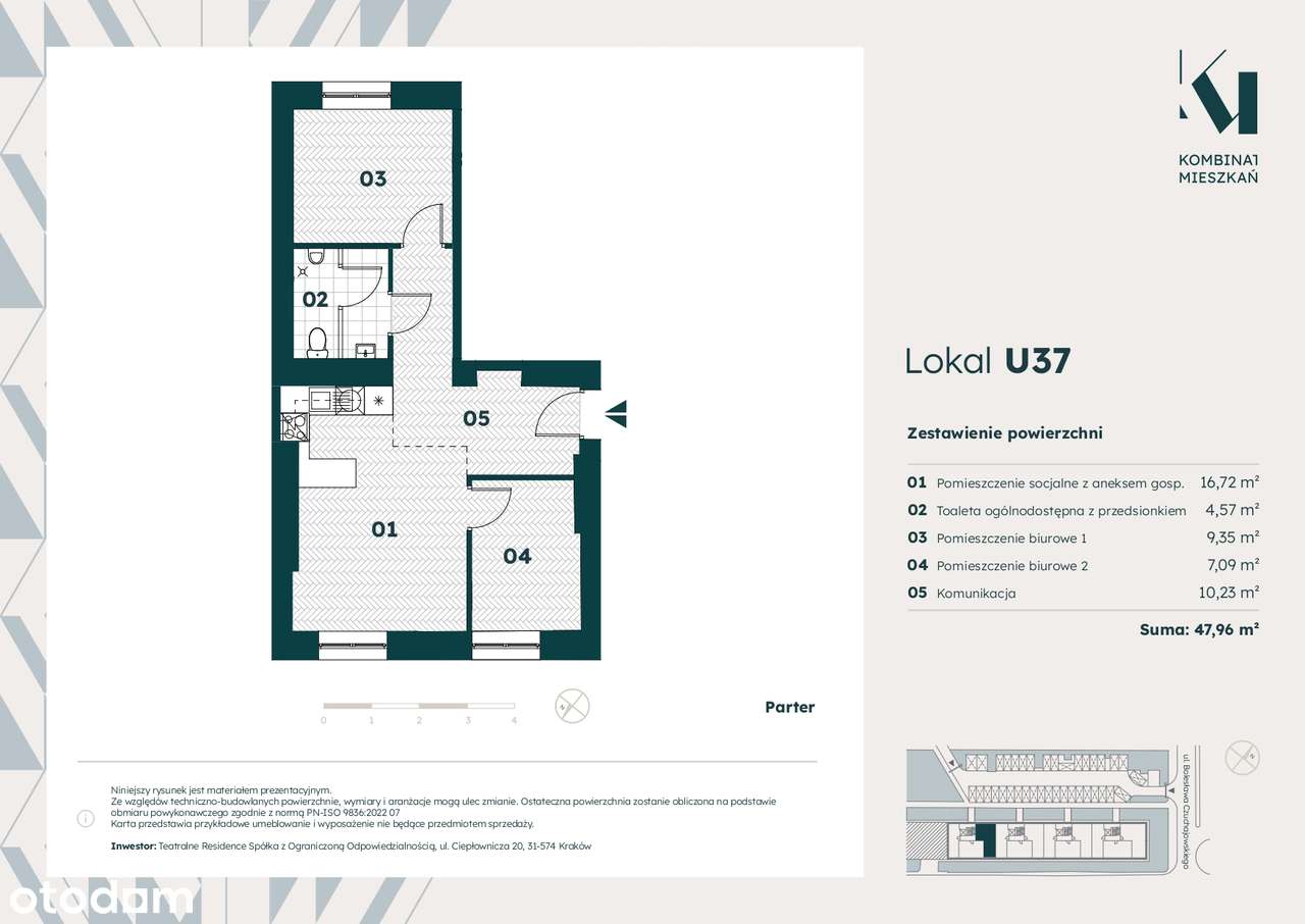 Inwestycja Kombinat Mieszkań - lokal użytkowy U37-0