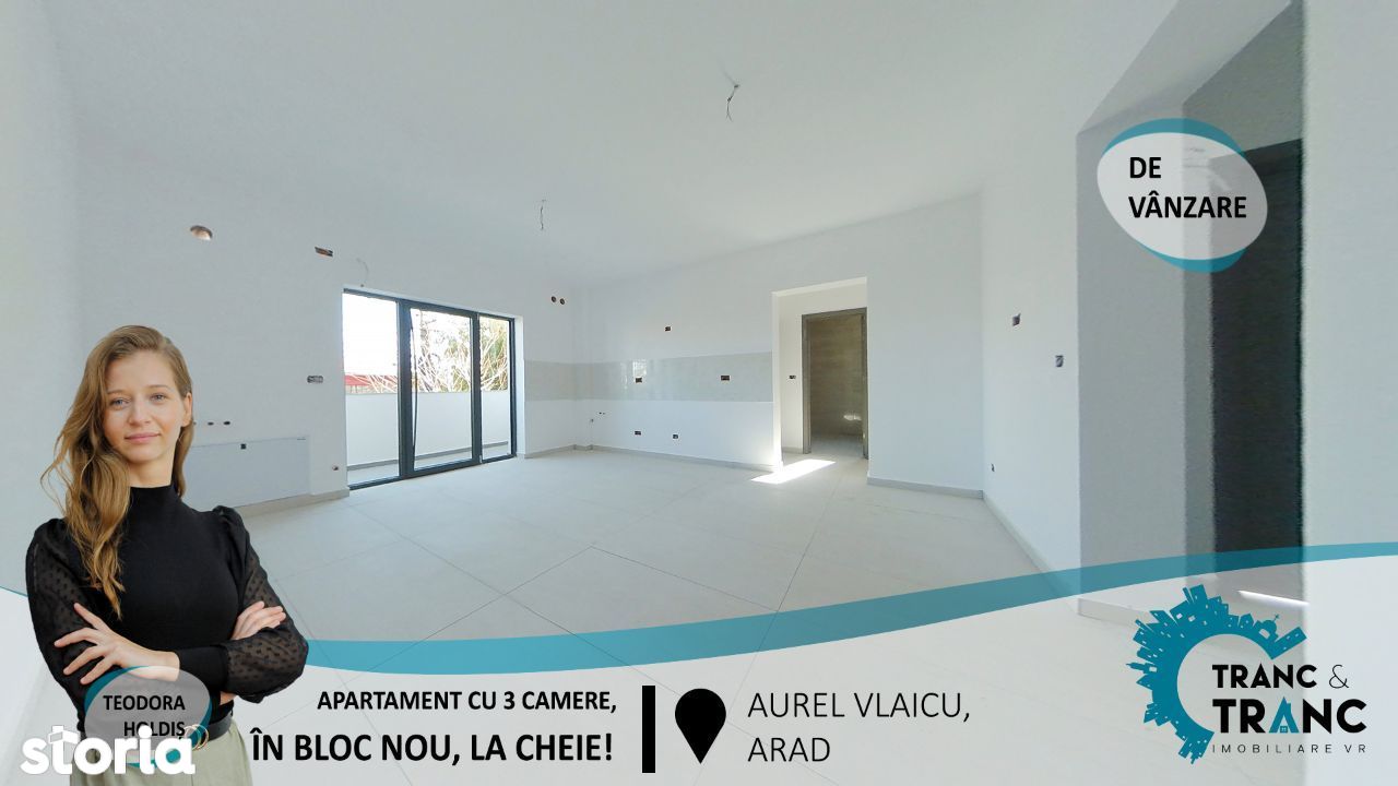 PRET REDUS: Apartament nou nout cu 3 cam in Vlaicu pentru familia ta!
