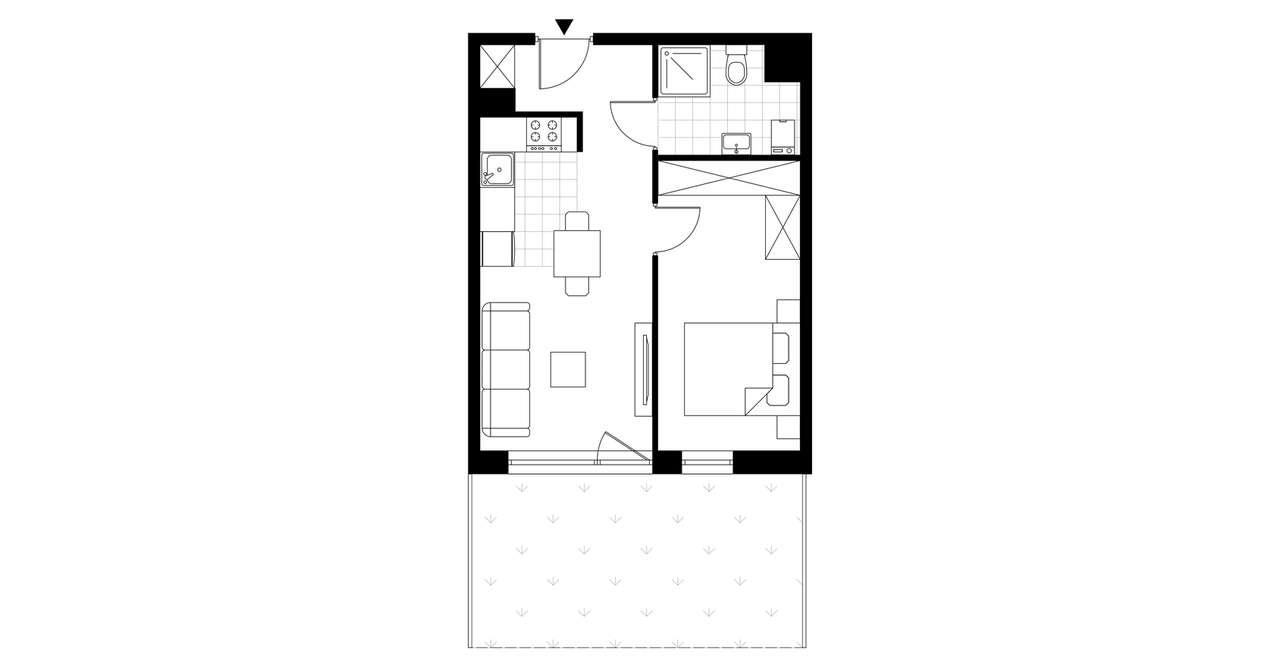 2-pokojowe mieszkanie 36m2 + ogródek Bezpośrednio - Pełny obrazek: 3/7
