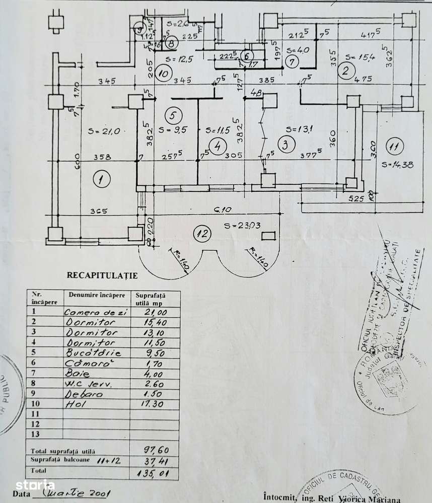 4 camere Centrul Bloc PESCĂRUȘ pret 205000 euro-17