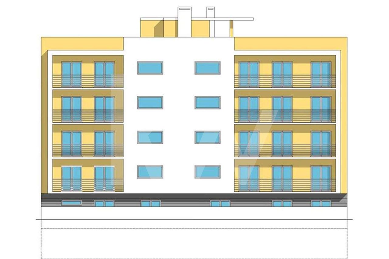 Lote com 486m2, para construção de 14 fogos e cave com 13 lugares de e