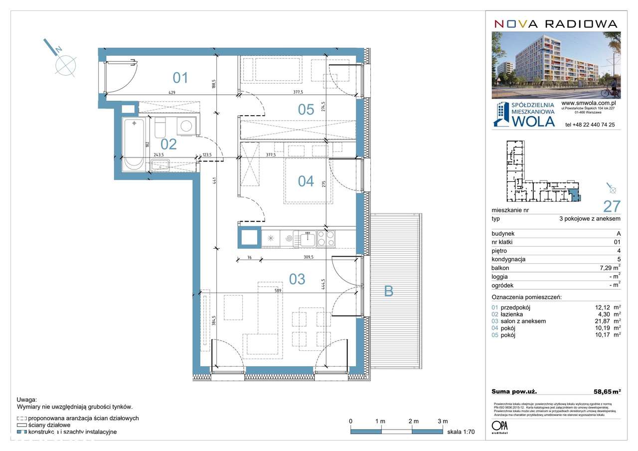 3-pokojowe mieszkanie 58m2 + balkon Bez Prowizji - Pełny obrazek: 2/9