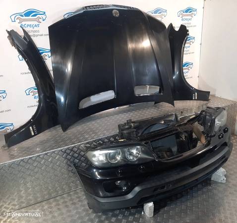 FRENTE COMPLETA BMW X5 E53 LCI CAPOT PARACHOQUES SENSORES GUARDA-LAMAS OTICAS XENON RADIADOR VENTILADOR FRENTE FIBRA REFORÇO - 3