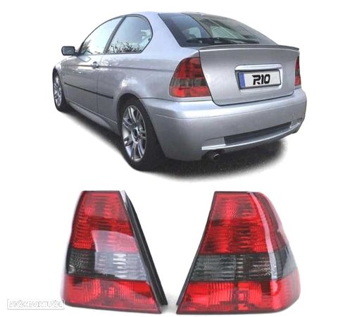 FAROLINS TRASEIROS PARA BMW E46 COMPACT VERMELHO PRETO - 1