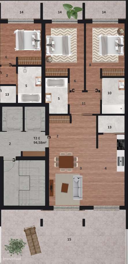 T2 com terraço, Avenida da Europa-8