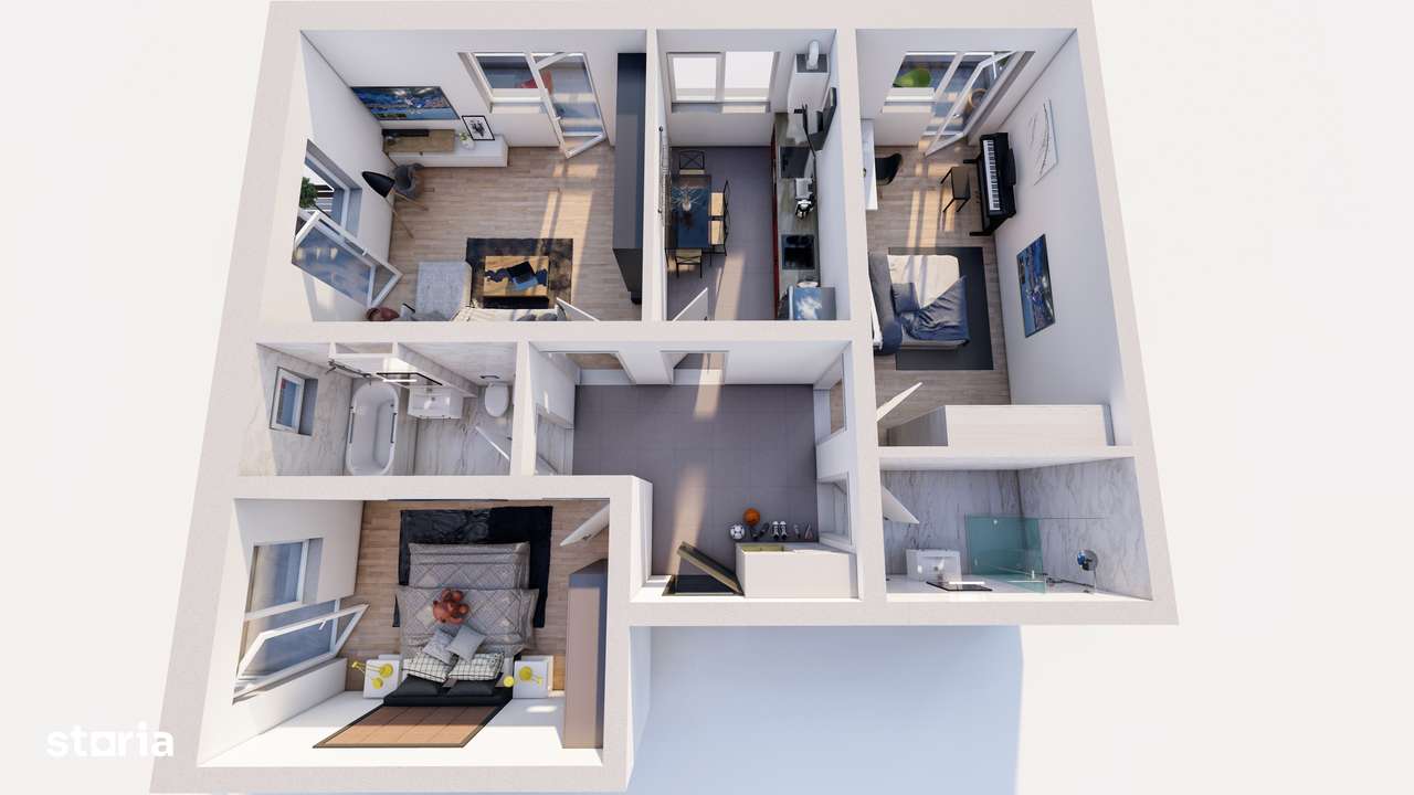 Apartament 3 camere, 77 mp, 127 480 euro, TVA inclus, DEZVOLTATOR.-4