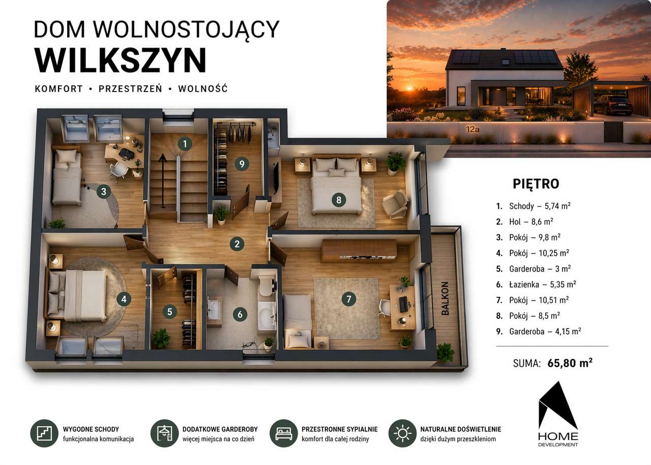 Dom wolnostojący 6 pokoi | działka 900 m² | Wilkszyn-5