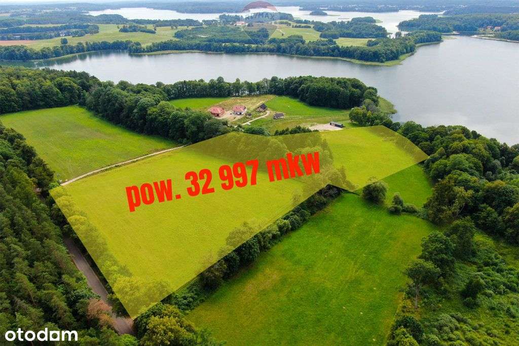 Działka 3,3 ha z własną linią brzegową j. Narie