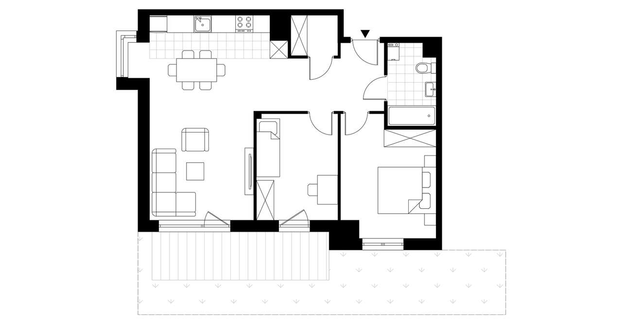 3-pokojowe mieszkanie 60m2 + ogródek Bezpośrednio - Pełny obrazek: 3/8