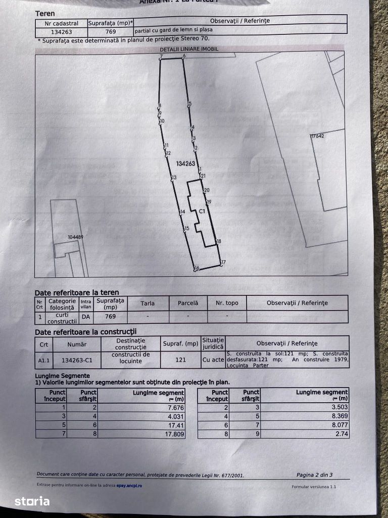 Teren cu casa demolabila 769 mp,Popesti Leordeni