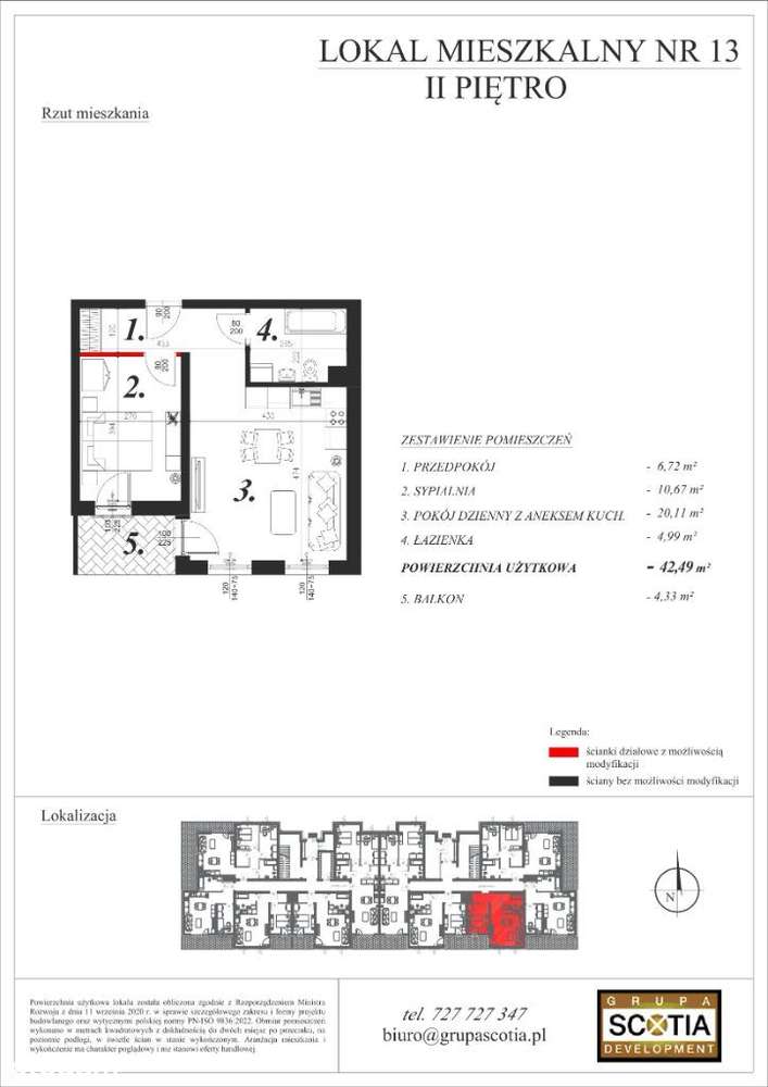 Mieszkanie od dewelopera - Enklawa ul. Kościuszki. Mieszkanie nr 13 - Pełny obrazek: 2/5