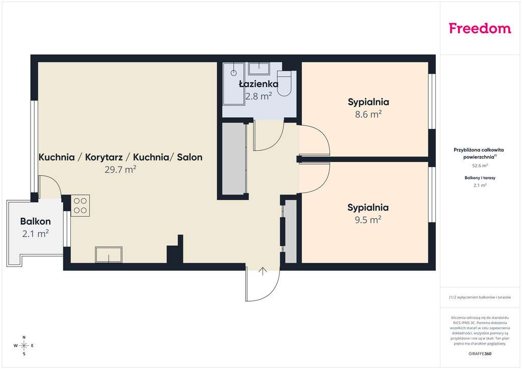 Dwustronne 3 pokoje z loggią – pełne wyposażenie - Pełny obrazek: 5/16
