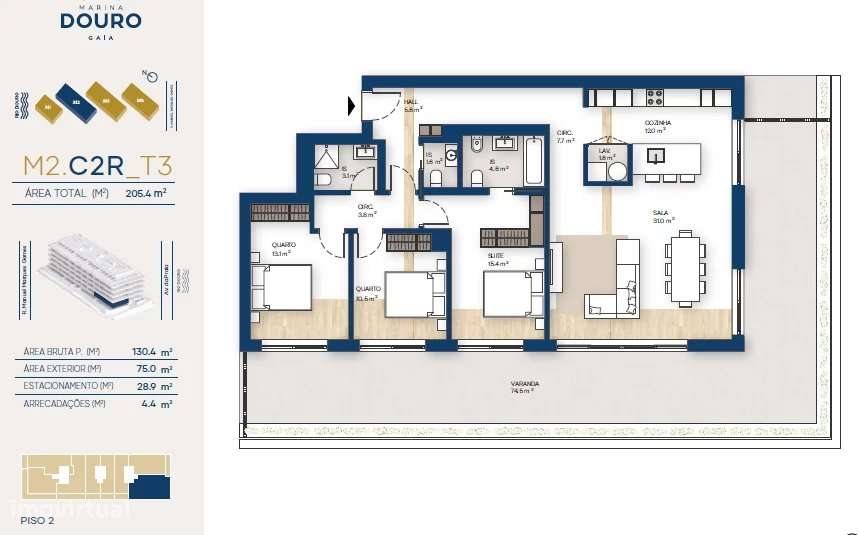 Apartamento T3 | Canidelo, V.N.Gaia - Grande imagem: 2/39