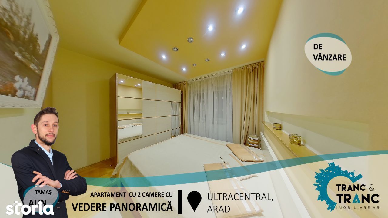 PRET NOU: Apartament cu 2 camere Ultracentral cu vedere panoramica