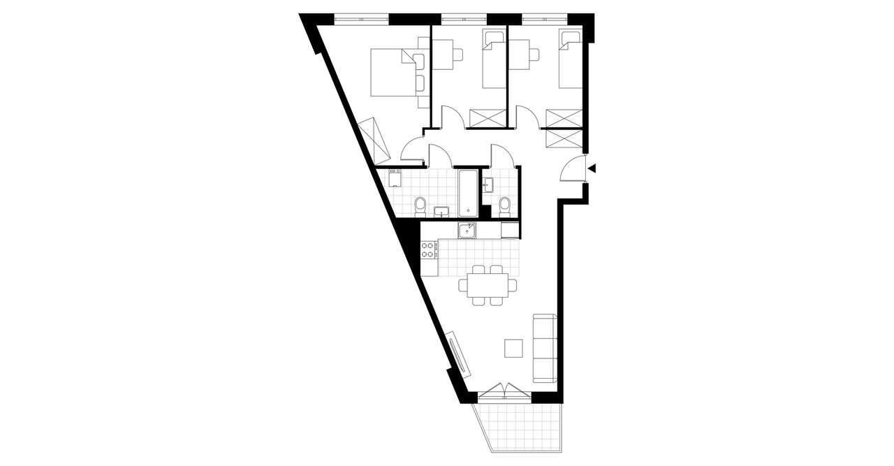 4-pokojowe mieszkanie 68m2 + balkon Bezpośrednio - Pełny obrazek: 3/8