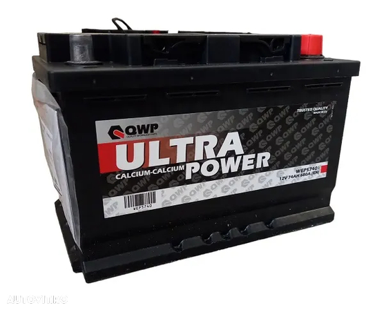 Acumulator auto QWP ULTRA POWER 74AH 680A 278X175X190 +DR in stoc - 1