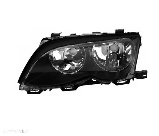 Far Bmw Seria 3 (E46), Sedan/Combi, 10.2001-06.2005, Zkw Type, stanga/dreapta, tip bec H7+H7+W5W; electric; reflector negru; cu motor, DEPO - 1