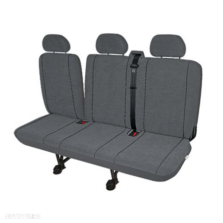 Husa bancheta microbuz 3 locuri cu spatar rabatabil pentru Jumper Jumpy Fiat Ducato Scudo Ford Transit Iveco daily Sprinter Vito Nissan Opel Movano Vivaro Peugeot Boxer Expert Renault Master Trafic VW Cara - 1