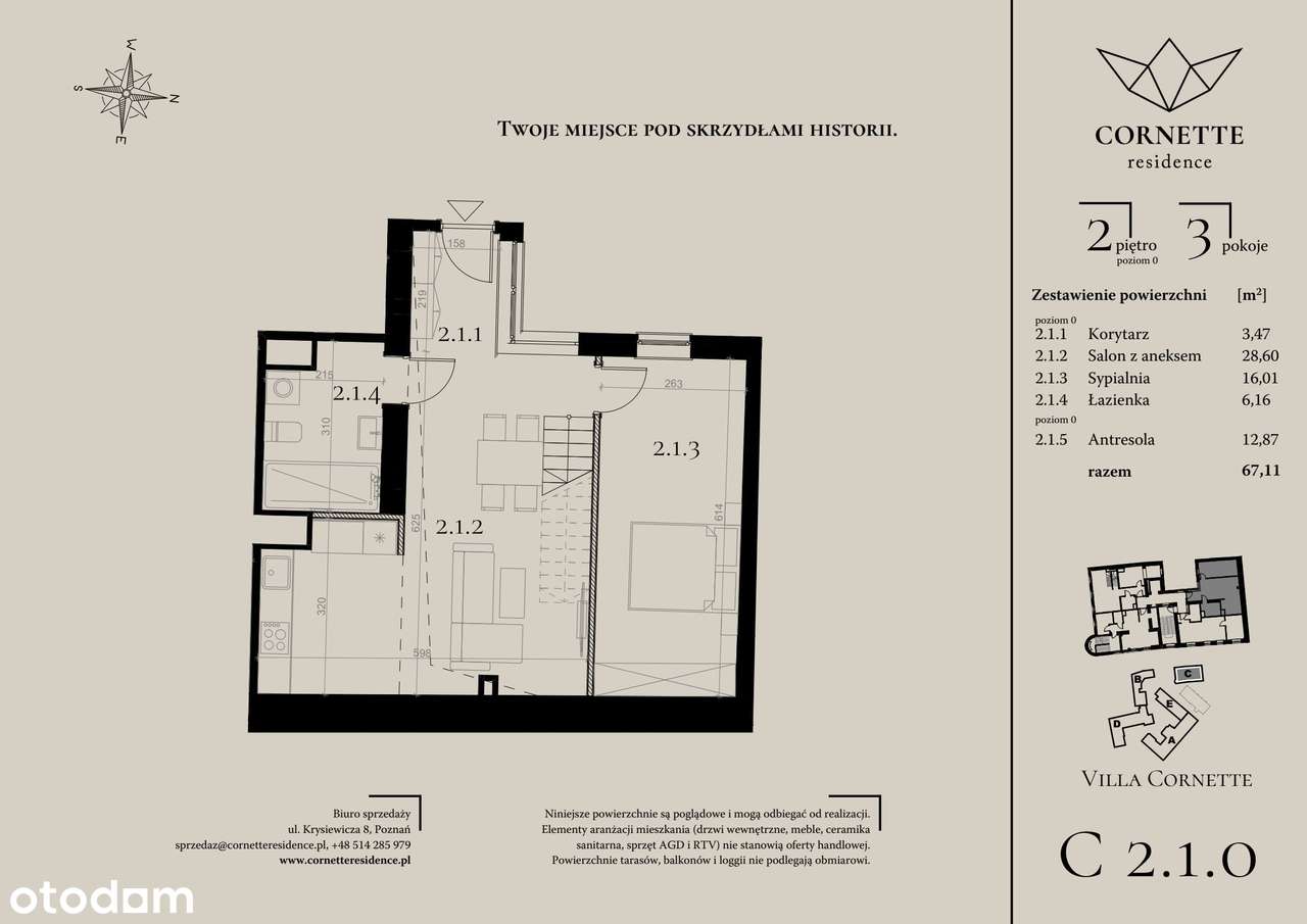 3-pokojowe mieszkanie 67m2 Bez Prowizji - Pełny obrazek: 2/7