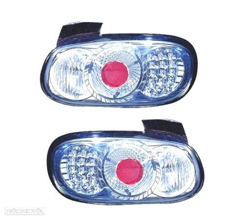 FAROLINS TRASEIROS LED PARA MAZDA MX 5 89-98 CROMADO - 1