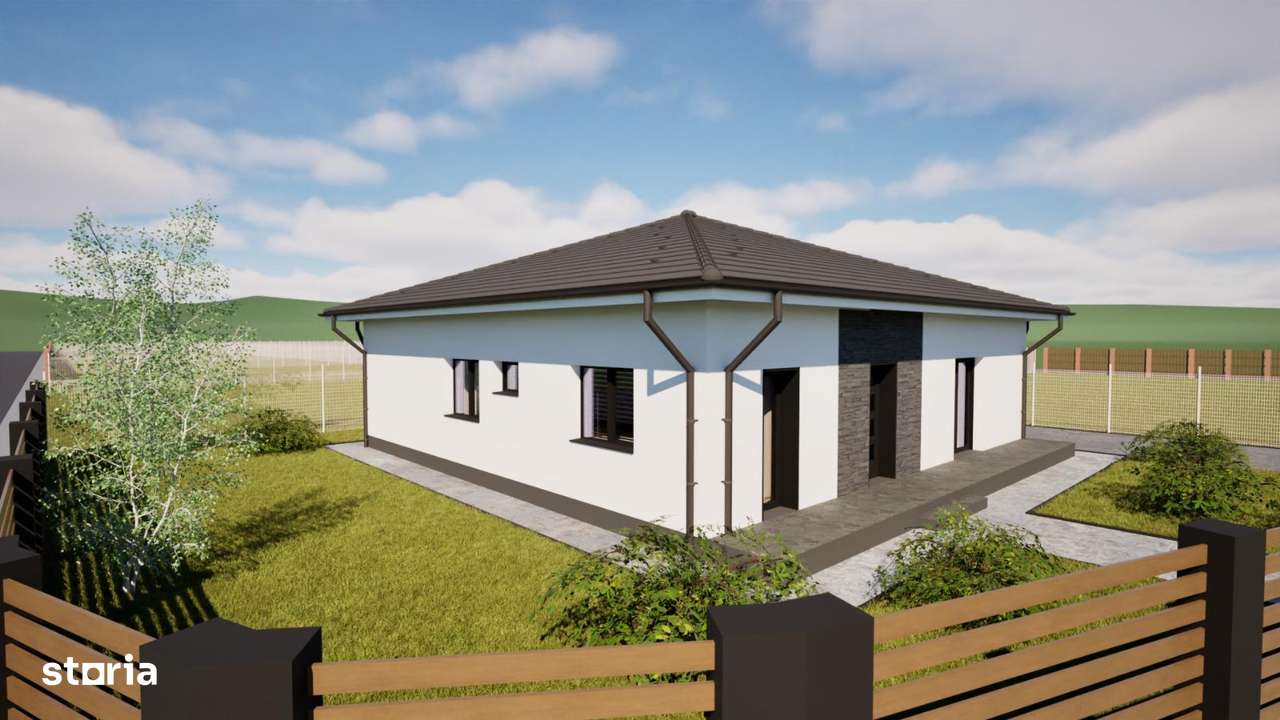 Casa pe un singur nivel, 153 mp,teren 500,perfect drept, Sângeorgiu-1