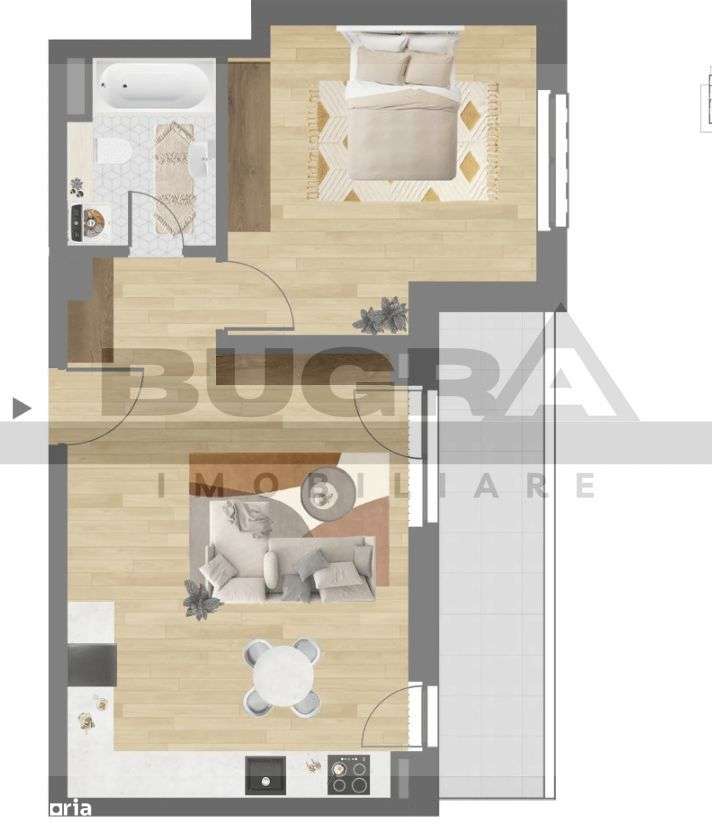 Apartament 2 camere, 54mp, balcon, garaj, zona C. Coposu - Imagine principală: 3/6