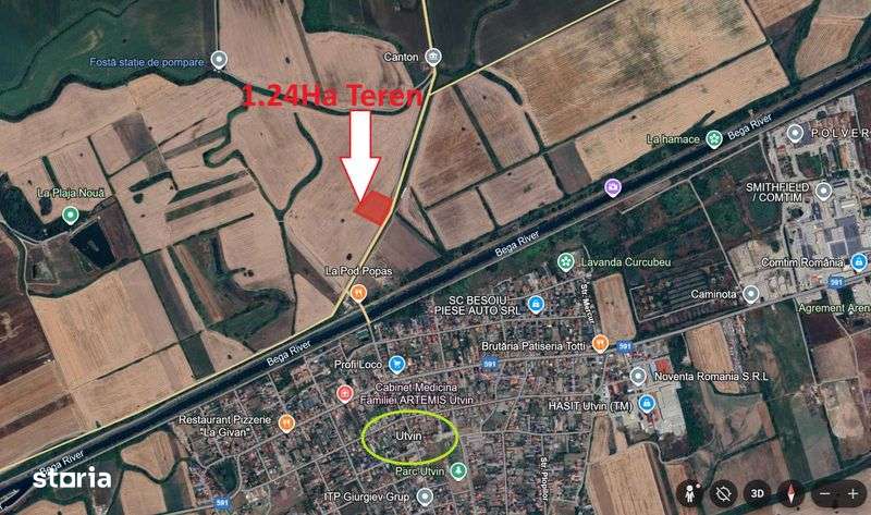 1.24 hectare teren pentru PUZ case in Utvin - Imagine principală: 2/3