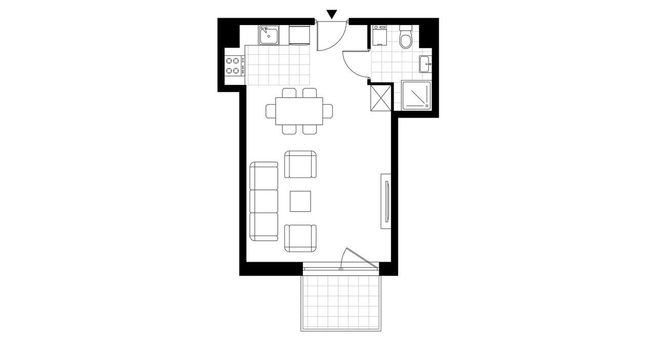1-pokojowe mieszkanie 32m2 + balkon Bezpośrednio - Pełny obrazek: 3/8