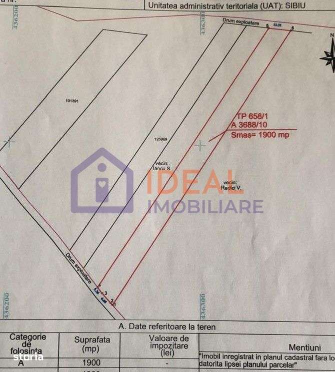 Teren 1.900 mp cu acces drum – oportunitate dezvoltare imobiliară, Sib - Imagine principală: 2/3