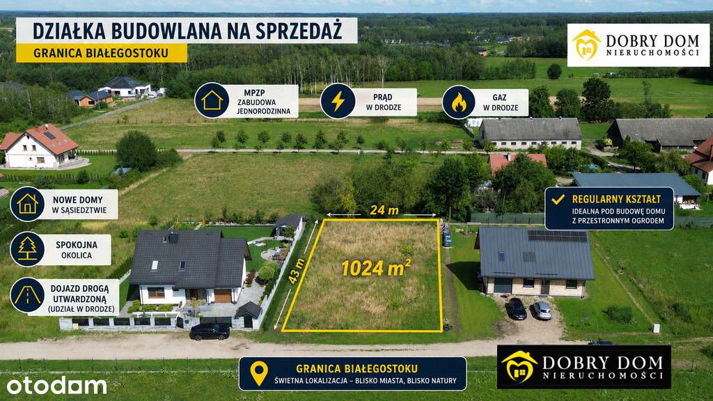 Działka 1024 m2 Białystok Halickie