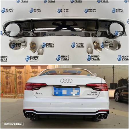 Difusor Traseiro AUDI A4 (B8/B8.5) Facelift (2012-2015) Look RS4 - 1