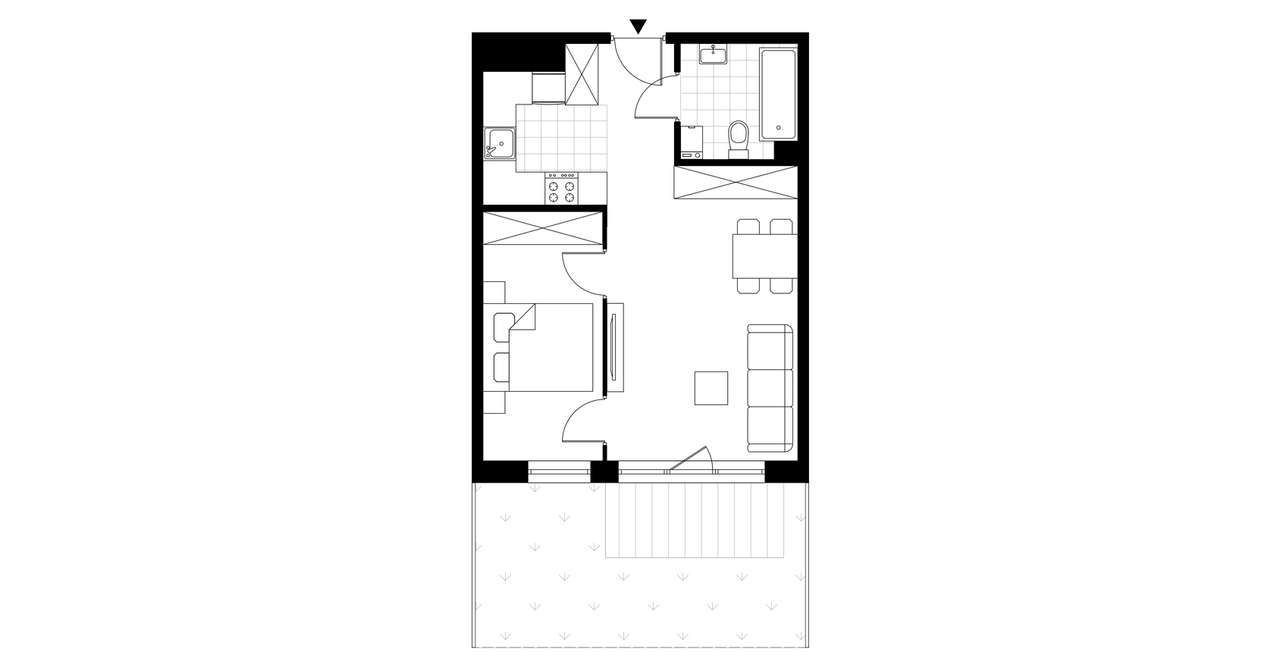 2-pokojowe mieszkanie 42m2 Bez Prowizji - Pełny obrazek: 4/5