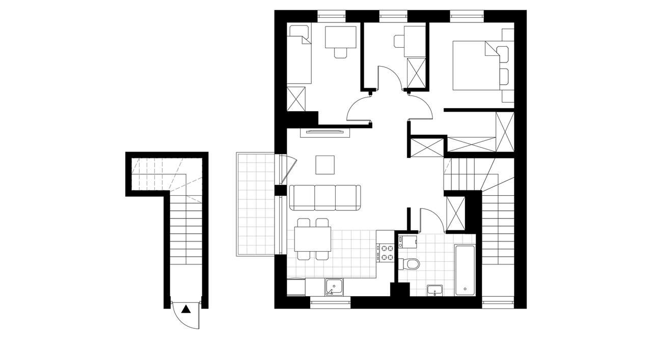 4-pokojowe mieszkanie 53m2 + balkon Bezpośrednio - Pełny obrazek: 3/8