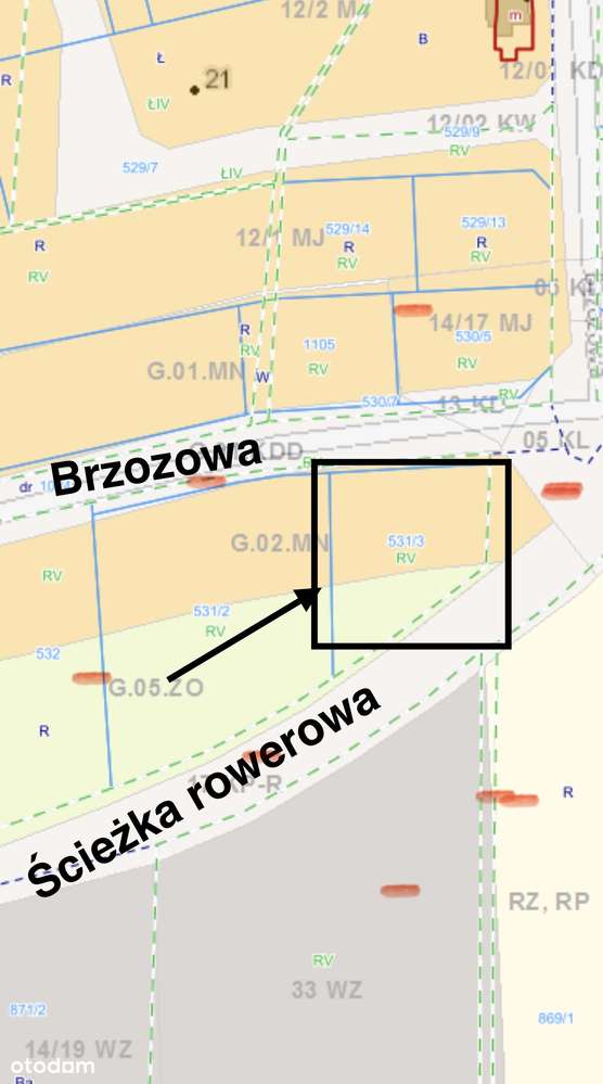 Działka budowlana 1442 m² przy bocznej drodze asfaltowej - Pełny obrazek: 4/4