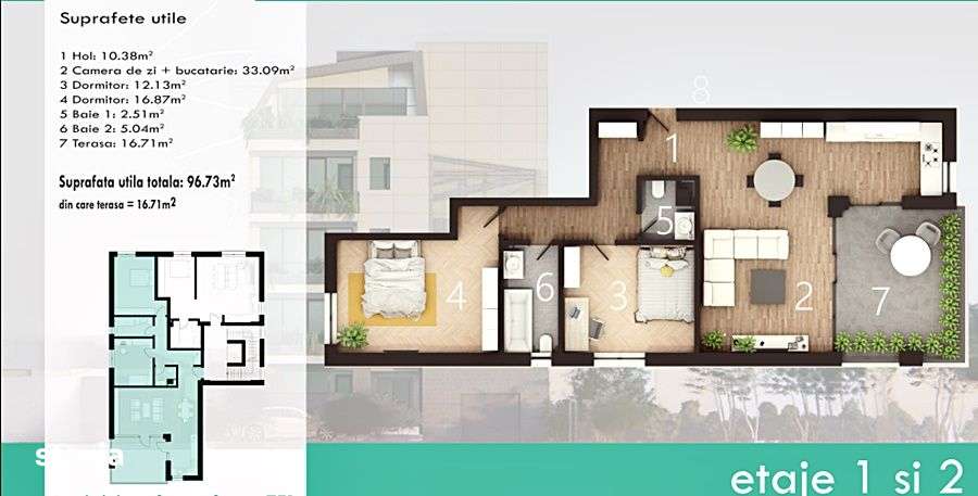 Hasdeu - Dacia, Bloc Nou, apartament 3 camere - Imagine principală: 4/20