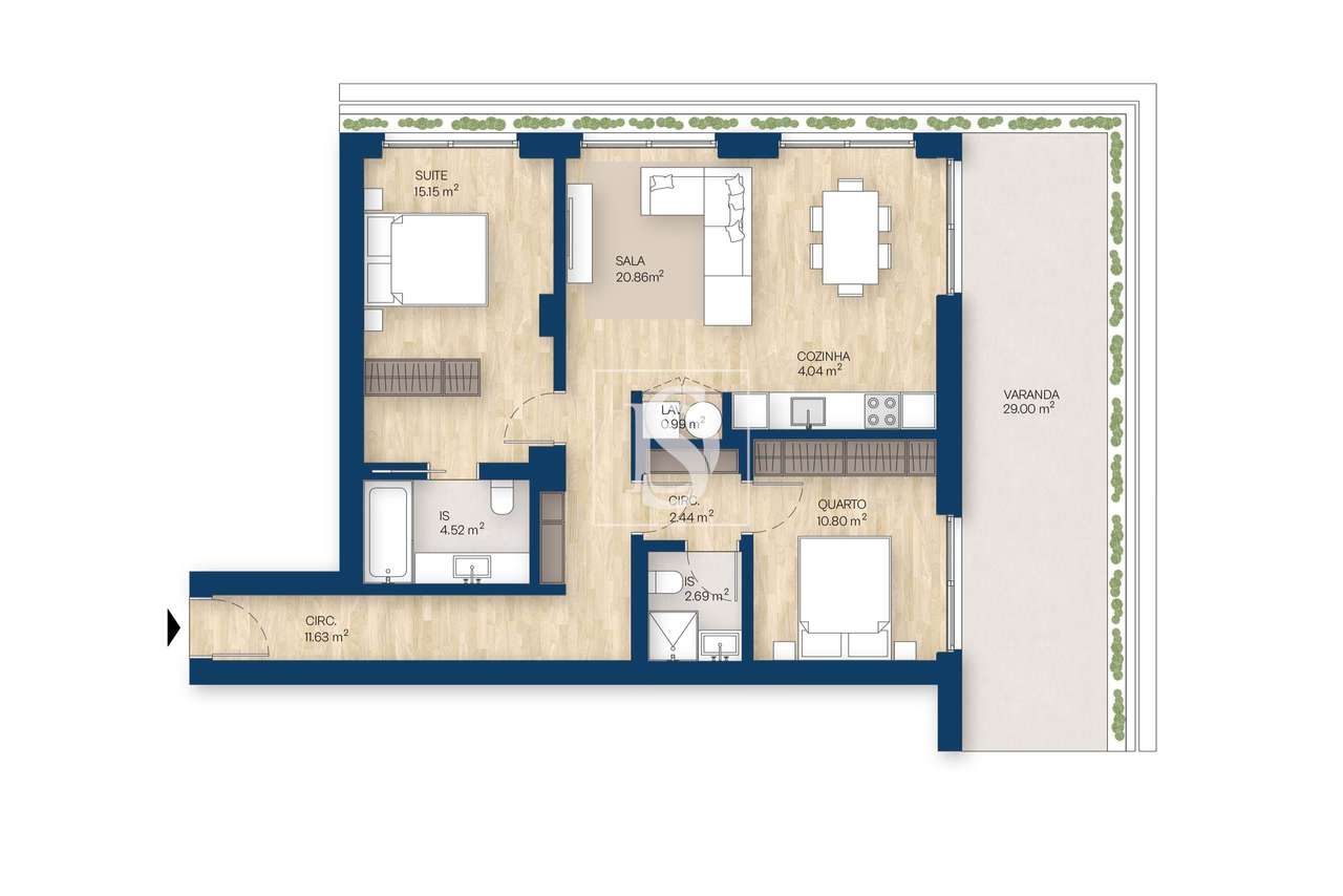 T2 DE LUXO EM CANIDELO - VISTA MAR - Grande imagem: 4/12