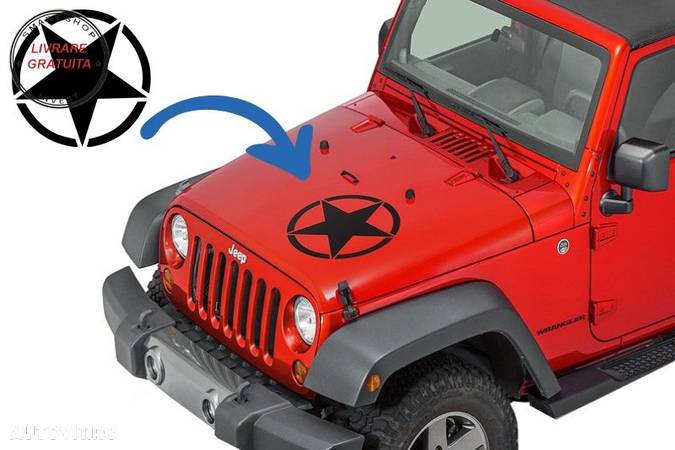 Sticker Stea Negru Universal Jeep, SUV, Camioane sau alte Autoturisme- livrare gratuita - 1