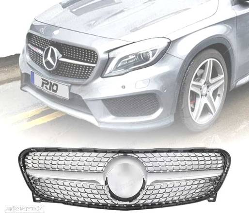 GRELHA DIANTEIRA PARA MERCEDES CLASSE GLA X156 AMG 15-17 LOOK DIAMOND SILVER - 1