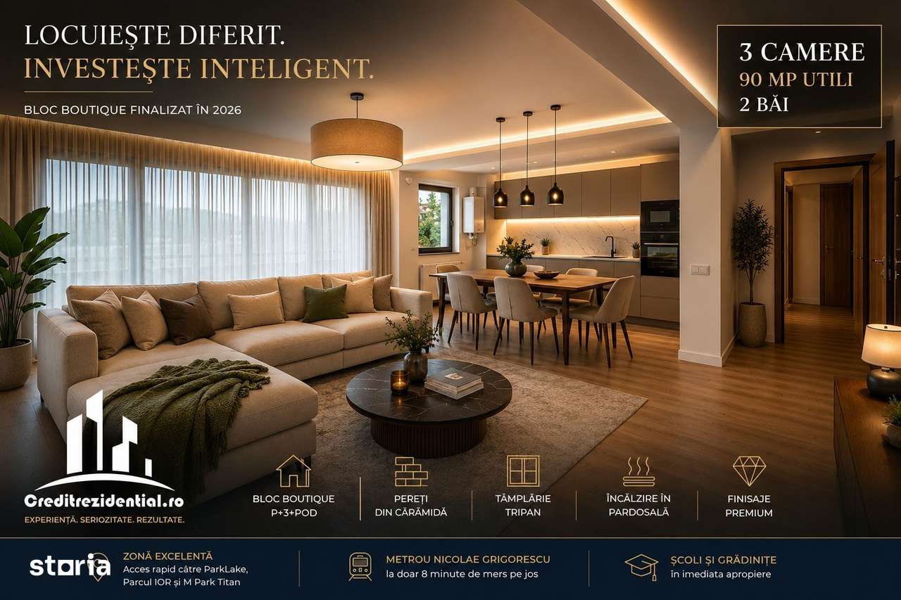 NOU!!! 3 camere premium, 90 mp și 2 băi | Bloc boutique- 0% comision-0