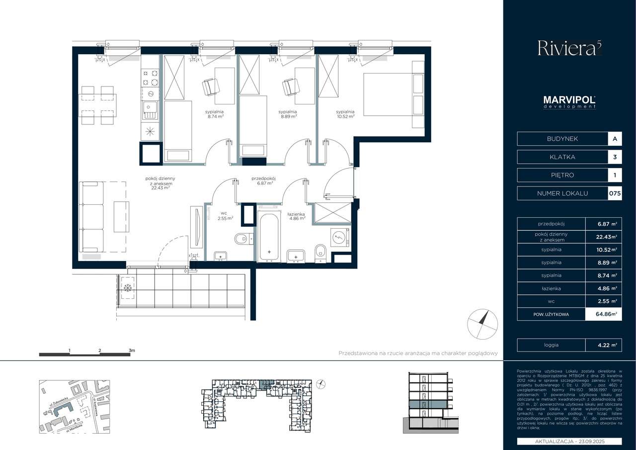 4-pokojowe mieszkanie 64 m² + loggia Bez Prowizji - Widok 2