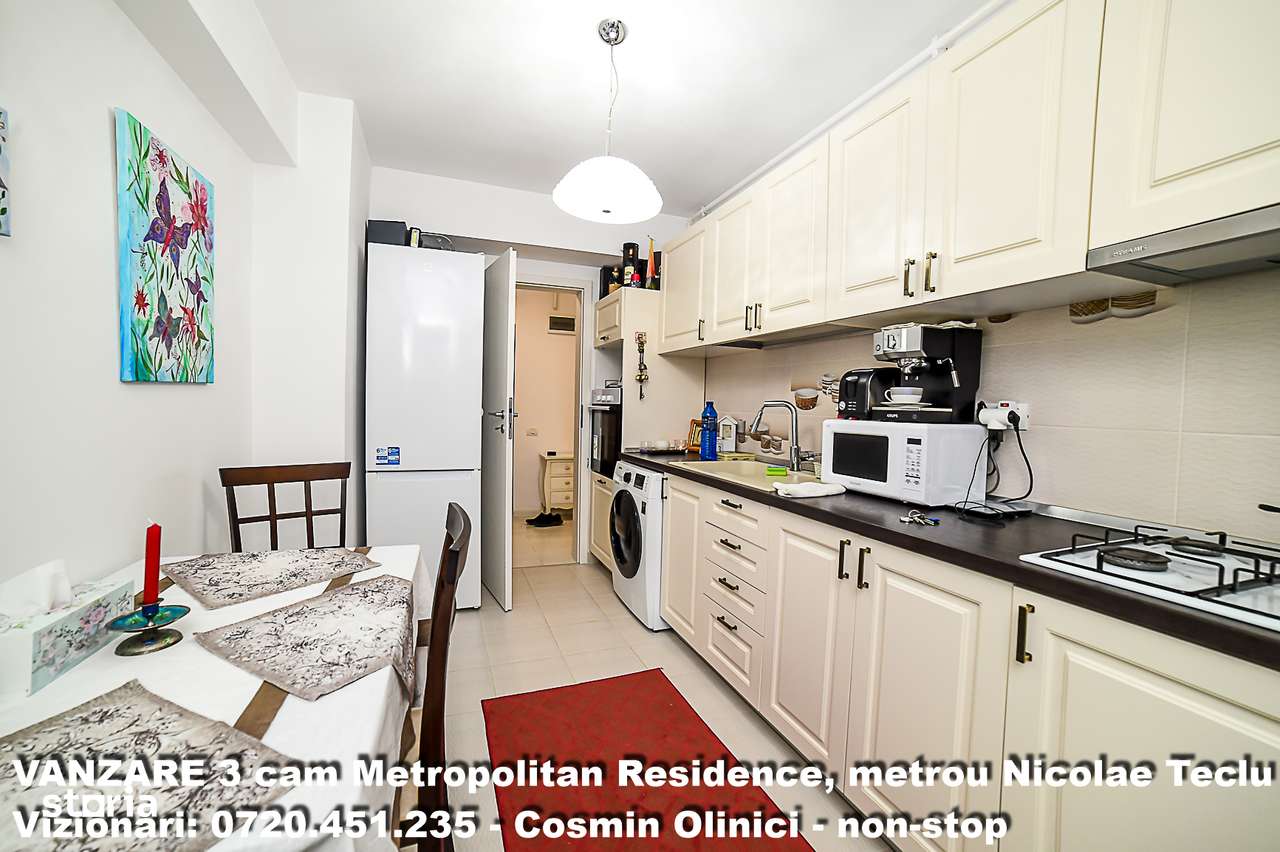 Vanzare 3 camere Metropolitan Residence, 90mp, et. 3, metrou N. Teclu-12