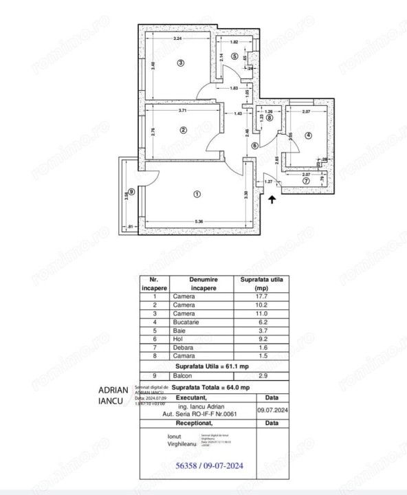 Apartament 3 camere - RENOVAT INTEGRAL - zona TINERETULUI - Imagine principală: 9/9