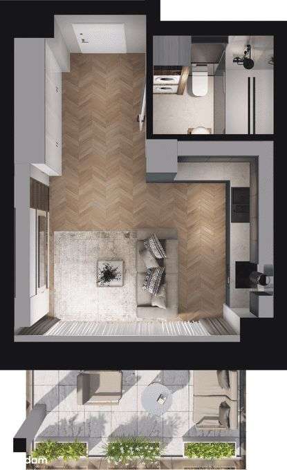 Ville Garden | mieszkanie 1-pok. | B.25 - Pełny obrazek: 4/10